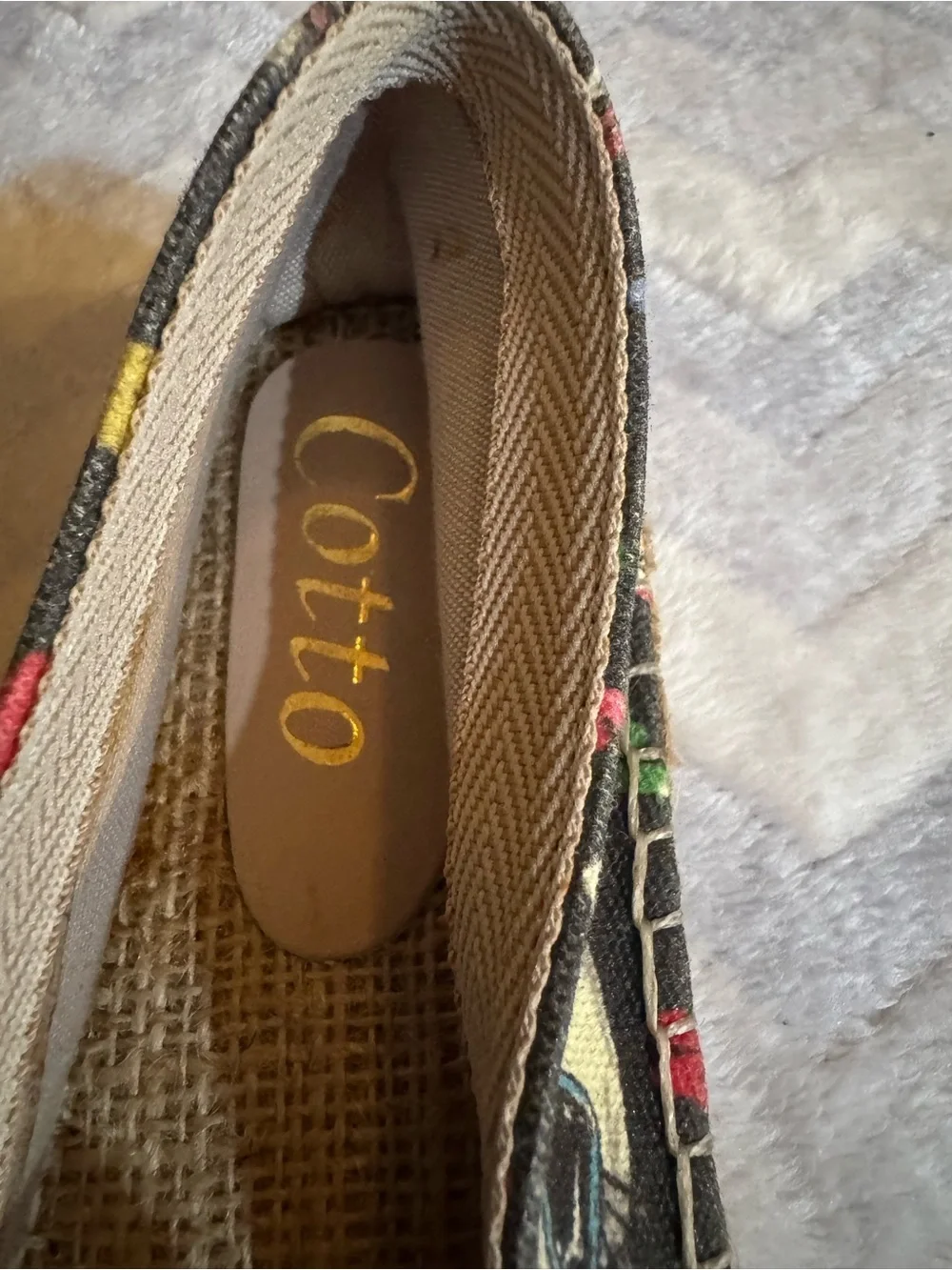 Espadrille Slip-On Flats in Black Cat Print